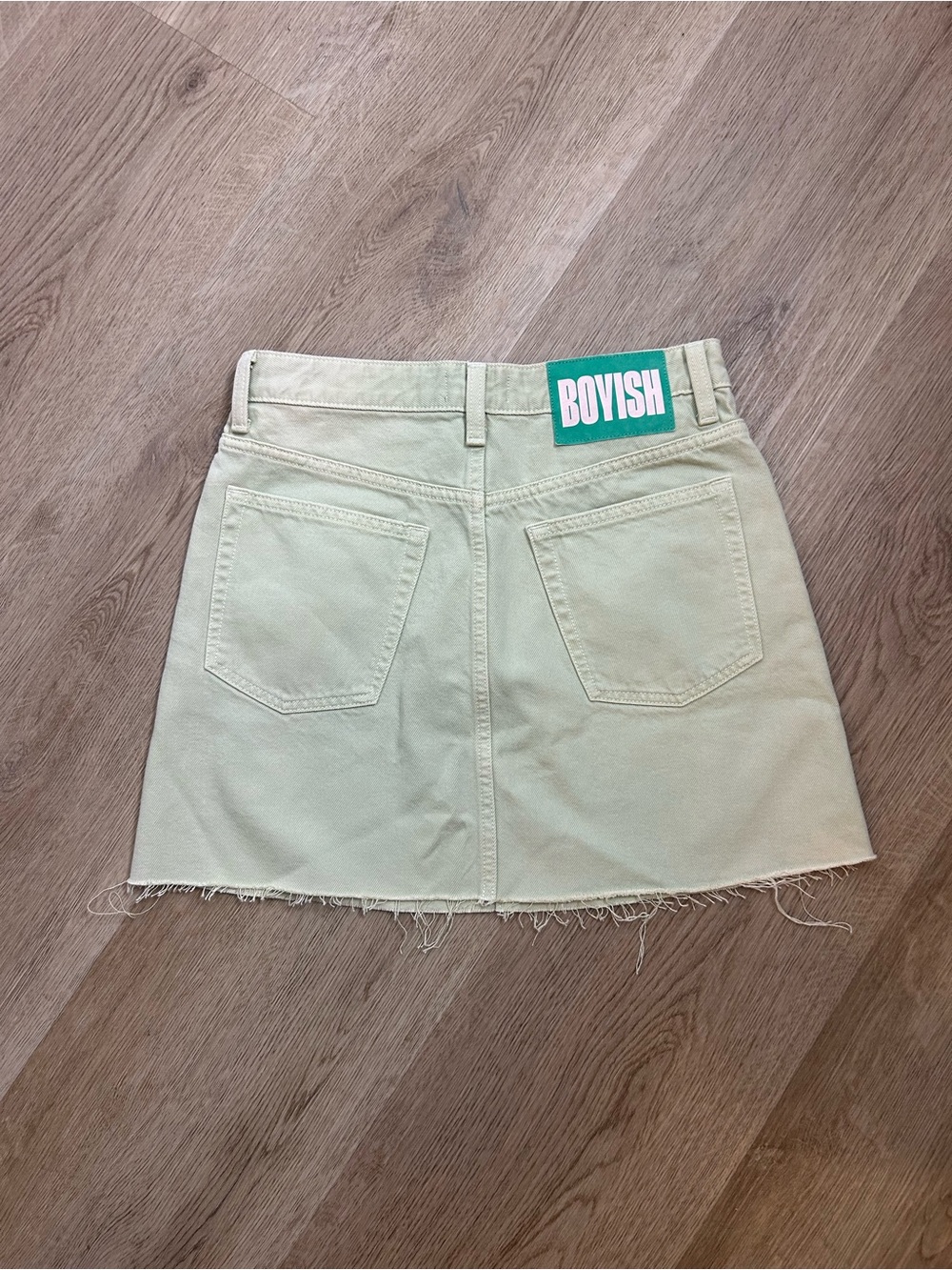 Boyish 100% Cotton Denim Corey Sage Green Mini Skirt